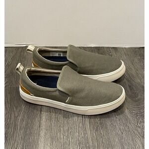 Toms Slip On Travel Lite Shoes Men's Size 8‎ Canvas Green Sneakers Lightweight